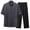 Dark Gray clothing sets for men, variant on Jessboyy Mens 2 Piece Outfits Sets Casual Frog Button Stand Collar Shirts and Pants Sets Trendy Tai Chi Outfit Tang Suit for Men Going Out Clothing Set Dark Gray,XXXL