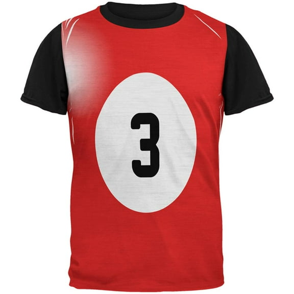 Halloween Billiard Pool Ball Three Costume Mens Black Back T Shirt Multi LG