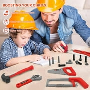 ALLJOY 55pcs Kids Tool Set,Pretend Play Construction Toys with Tool Box & Electronic Toy Drill Christmas Birthday Gift for Toddlers Boys Girls