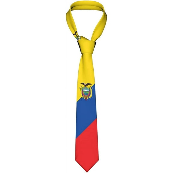 Ecuador Flag Emblem Striped Necktie Men Neck Ties Mens Party Business Neckties Soft Skil Tie