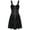 Black, variant on Mrat Women's Plus Size Gothic Dress Zipper Front High Waisted Sleeveless Flowy Club Goth Cami Dress S-75 Black XL
