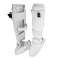 thumbnail image 2 of Karate Shin and Instep Guard Toe-covered, WKF Style Shin Pad Foot Protector Martial Arts Gear (White, MD), 2 of 3