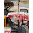 thumbnail image 4 of Outdoor Tablecloth with Umbrella Hole and Zipper, Valentine's Day Square Table Cloth 54x54 Inch Waterproof Tablecloth, Pink Love Heart Country Eucalyptus Farm Wooden Picnic Table Cover for Patio, 4 of 7