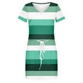thumbnail image 5 of ReTeiv Summer Dresses for Women 2024,Women's Summer Casual Fashion Printed Drawstring V Neck Short Sleeve Dress, 5 of 5