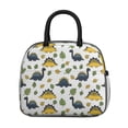 thumbnail image 2 of Womens White Cartoon Dinosaurs Green Yellow Leaves Pattern Lunch Box for Work,Insulated Lunch Bag for Women,Loncheras Para Mujer,Leakproof Adult Lunch Bag for Work,Beach,Travel,Picnic,Camping, 2 of 7