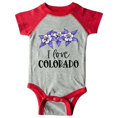 

Inktastic I Love Colorado Columbine Flowers Gift Baby Boy or Baby Girl Bodysuit