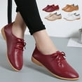 thumbnail image 7 of Nrmvnmi Women's Leather Shoes Closed Toe Trendy Womens Breathable Lace Up Shoes Flats Casual Shoes Casual Shoes for Women Brown Mothers Day Gifts, 7 of 7