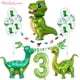 thumbnail image 2 of Globos de papel de aluminio para decoración de cumpleaños, esfera de dinosaurio verde de pie de cumpleaños 3, ideal como suministros de fiesta de piezas de animales de la selva, 2 of 4
