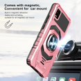 thumbnail image 5 of Compatible for Cricket Vision Plus Case w/Tempered Glass Screen Protector [Military Grade] Ring Car Mount Kickstand Shockproof Hard Phone Case - Pink, 5 of 7
