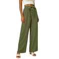 thumbnail image 7 of Wiyuqeen High Waist Paper Bag Pants Womens Tie Wide Leg Pant Lightweight Summer Linen Trousers with Pocket for Beach Travel Vacation Outfits, 7 of 7