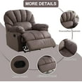 thumbnail image 6 of ANJ Manual Recliner Chair, Overstuffed Recliner with Soft Cushion and Wide Back, Comfy Padded Reclining Single Sofa for Living Room, 6 of 9