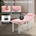 thumbnail image 4 of Sesslife Massage Table with Adjustable Headrest and Backrest, Modern Spa Salon Facial Bed with Bottom Shelf Storage Shelf for Eyelash Extensions Beauty Tattoo, Memory Foam Sponge Mattress, Pink, 4 of 9