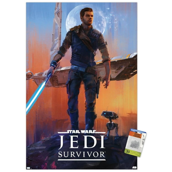Star Wars: Jedi: Survivor - Deluxe Key Art Wall Poster with Pushpins, 22.375" x 34"