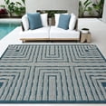 thumbnail image 4 of HR Waterproof Geometric Striped Outdoor Rug: Stain/Fade-Resistant Blue/Gray and Multicolor, 4 of 5