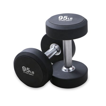 Tru Grit Fitness Elite TPU Round Dumbbells 95LB