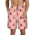 thumbnail image 2 of Uemuo Strawberries Pattern Men's Swim Trunks Hawaiian Beach Bathing Suit Swimsuits Beach Quick-Dry Shorts with Pockets-Large, 2 of 9
