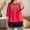 1-Red, variant on WCJM Summer Linen Shirts for Women Button Down V Neck 3/4 Sleeve T-Shirt Blouse Casual Loose Basic Solid Tunic Tops 2026 Plain T Shirts for Women Carnival Blouses for Women