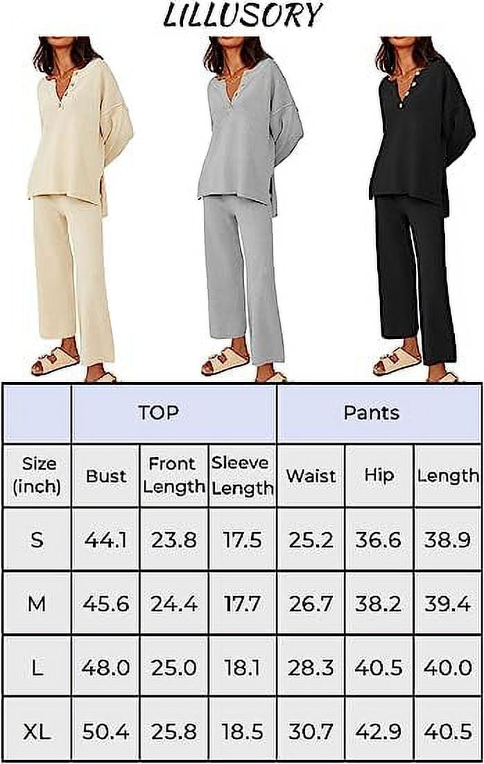 LILLUSORY Women's 2 Piece Trendy Outfits Oversized Slouchy Matching Lounge  Sets Cozy Knit Loungewear Sweater Sets : : Clothing, Shoes 