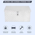 thumbnail image 2 of 36x15x15-In Truck Bed Tool Box Heavy-Duty Aluminum Diamond Plate with Sliding Shelf Lockable Toolbox for Pickup RV Traile r with 1 Small Box Silver, 2 of 7