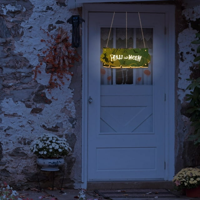 Halloween Hanging Sign House Numbers with LED Lights for Home Party Supplies Accessories