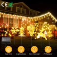 thumbnail image 2 of Christmas Decor Stake Lights Outdoor, Teqhome 5Pcs Solar Stake Light IP44 Waterproof Landscape Lights, Reindeer Snowflake Bell Christmas Tree Santa Claus Light Xmas Pathway Lights (Mix), 2 of 12