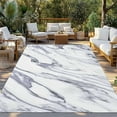 thumbnail image 3 of Fsddascl White Marble Outdoor Rug for Patio/Deck/Porch, Non-Slip Large Area Rug 6 x 9 Ft, Grey Abstract Modern Luxury Simple Art Indoor Outdoor Rugs Washable Area Rugs, Camping Rug Carpet Runner, 3 of 9