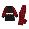 thumbnail image 2 of Odeerbi Christmas Pajamas for Family Plaid Holiday Long Sleeve Family Christmas Pajamas Matching Sets Toddler Fashion Casual Print Sleepwear Xmas Family Matching PJs Set Black, 2 of 3