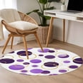 thumbnail image 4 of Purple Polka Dots Round Area Rug 3.3Ft Washable Circle Rugs for Dining Room Table, Modern Abstract Art Non-Slip Carpet Floor Mats Indoor Outdoor Carpet Runner Aesthetic Home Decor, 4 of 8