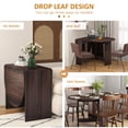 thumbnail image 3 of Distressed Brown Oval Folding Dining Table - Space Saving Drop Leaf Kitchen Table for 6 | Living Room, Dining Room Accent, 3 of 7