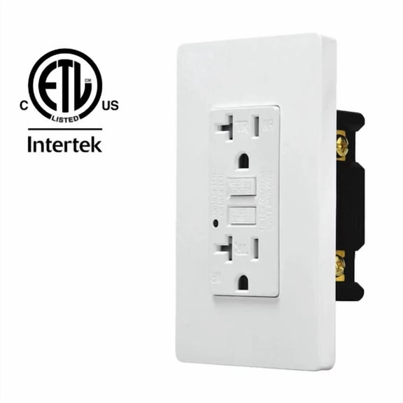 20 Amp Gfi Outlet Duplex Receptacle Ground Fault Circuit Interrupter Tr Wr White