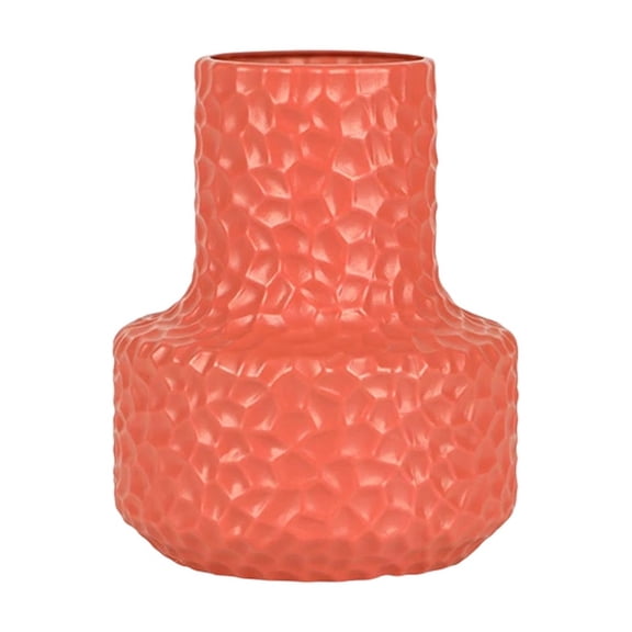 JHyouerji Flower Vase Ceramic Look Plastic Orange Vase for Fresh/Dried Flowers,Home Decor for Living Room Bookshelf Mantel Wedding Housewarming Gift
