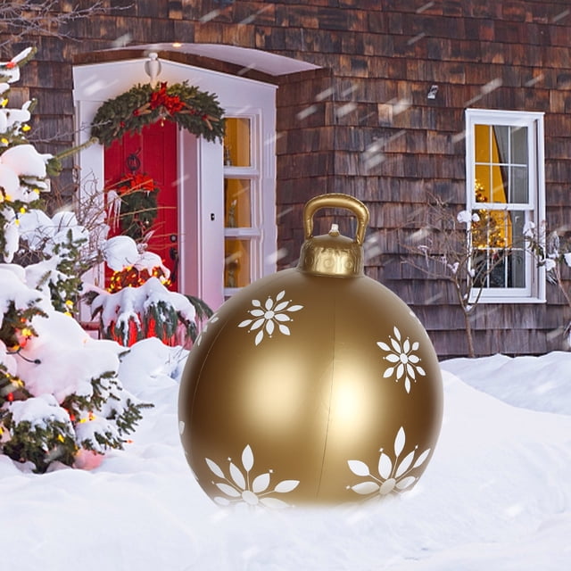 Pompotops Christmas Decorations Outdoor Indoor,Christmas Decorations For Home,60CM Outdoor Christmas Inflatable Decorated Ball Giant Christmas Inflatable Ball Christmas Tree Decorations