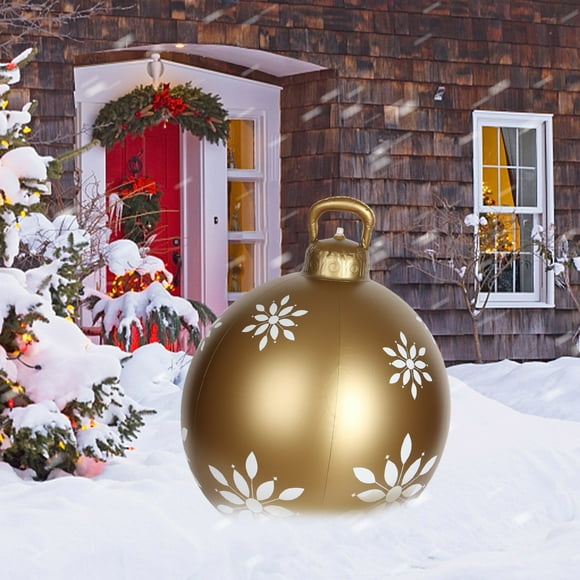 Bola inflable navideña para decoración de exteriores | Bola inflable navideña para césped, porche y jardín | Decoración navideña de PVC resistente a la intemperie para colgar o exhibir