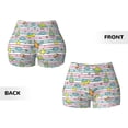 thumbnail image 5 of Haiem Space Doodle No Front Seam Biker Shorts for Women Yoga Workout Gym Bike Shorts with Tummy Control Moisture-Wicking-X-Large, 5 of 9