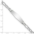 thumbnail image 4 of Auriga Fine Jewelry 14K White Gold Semi-Solid Figaro Id Bracelet 7 inch for Women, 4 of 5