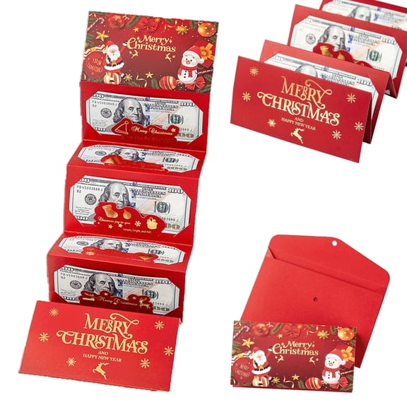Christmas Cash Gift Envelopes by BWFZHDH, 6-Slot Money Holder, 1 Pack