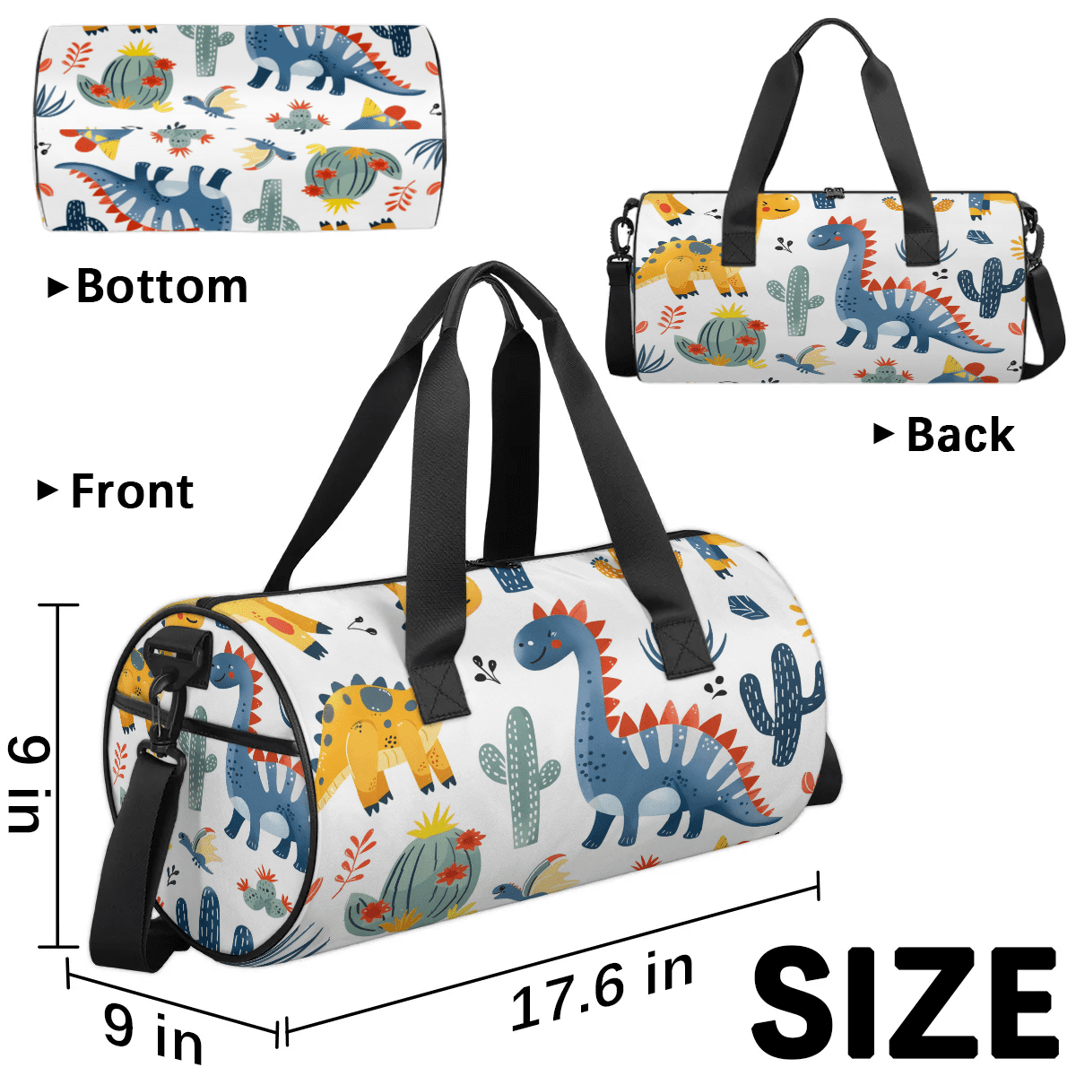 Qzjjjmy Foldable Sport Duffle Bag for Kids Teens Cartoon Sport Gym Bag Lightweight Boys Overnight Bag
