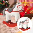 thumbnail image 6 of Christmas Rocking Horse Plush Toy Wooden Base Stable Material Suitable for Toddler Holiday Display and Nursery Decor, 6 of 9
