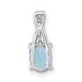 thumbnail image 4 of 14K White Gold Oval Blue Topaz And Diamond Pendant (Width 6.25) (Length 14.3) - Jbsp, 4 of 5