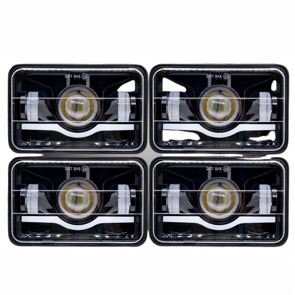 XWQHJW 4x6 LED Headlights for Kenworth T400 T600A T800 4-Pack