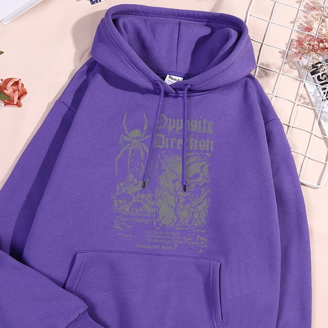 Chandails à Capuchon Imprimés Spider Skeleton Maginary World pour Hommes, Chandail à Capuchon Chaud d'Automne en Polaire, Col Rond Confortable, Hoody Décontracté Oversize pour Homme