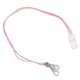 thumbnail image 5 of Cable de auriculares de 2 pines, cordón portátil de prevención de pérdida, seguridad, Clip blanco, protección de fijación, Cable rosa, 5 of 8