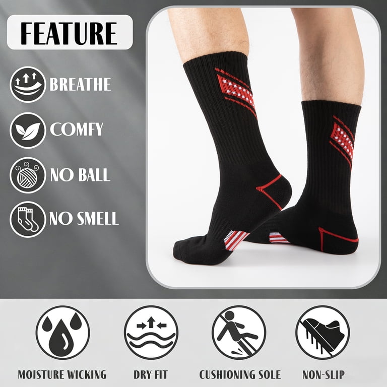 Cooplus Men's Crew Athletic Socks, 6-Pack photo 7