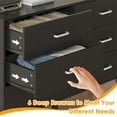 thumbnail image 4 of VVFLU 6 Drawer Dresser, Wide Chest of Drawers Organizer Storage with Drawers, Large Storage Cabinet, Modern Design Dresser for Bedroom, Living Room, Porch, Black, 4 of 8