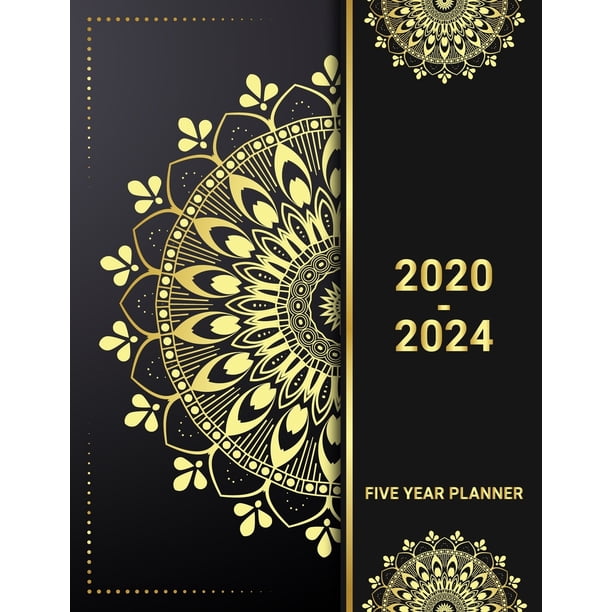 5 year planner 2020 2024 golden flower 5 year planner calendar book 
