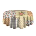 thumbnail image 5 of Pioneer Flower Floral Print Pattern Round Tablecloth 60"x60",Wrinkle Wipeable Table Cloth for Kitchen Dining Room Picnic Patio Party, 5 of 6
