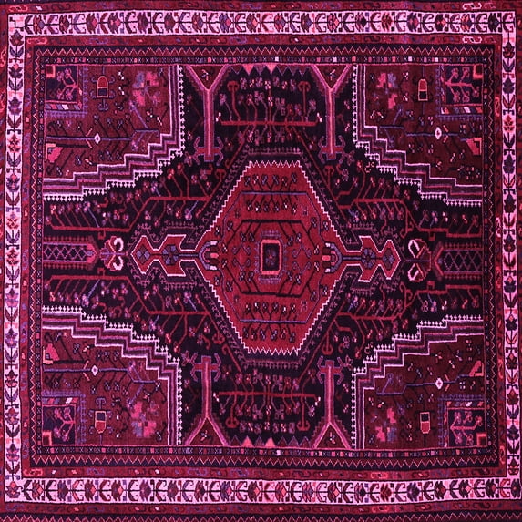 Ahgly Company Indoor Square Persian Pink Traditional Area Rugs, 8' Square