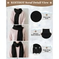 thumbnail image 4 of KOITHOT 3 Pcs Winter Satin Silk Lined Beanie Hat Long Knit Scarf Touchscreen Wool Gloves Set for Women Men Black, 4 of 7
