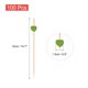 thumbnail image 2 of Uxcell 100Pcs Palillos de cóctel en forma de corazón de bambú para bebidas, alimentos y frutas, verde, 2 of 6
