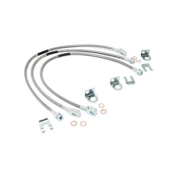 Rough Country Stainless Brake Lines for 1987-2006 Jeep Wrangler TJ/YJ/XJ - 89715